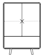 100×47×140 with 2 doors + 1 drawer